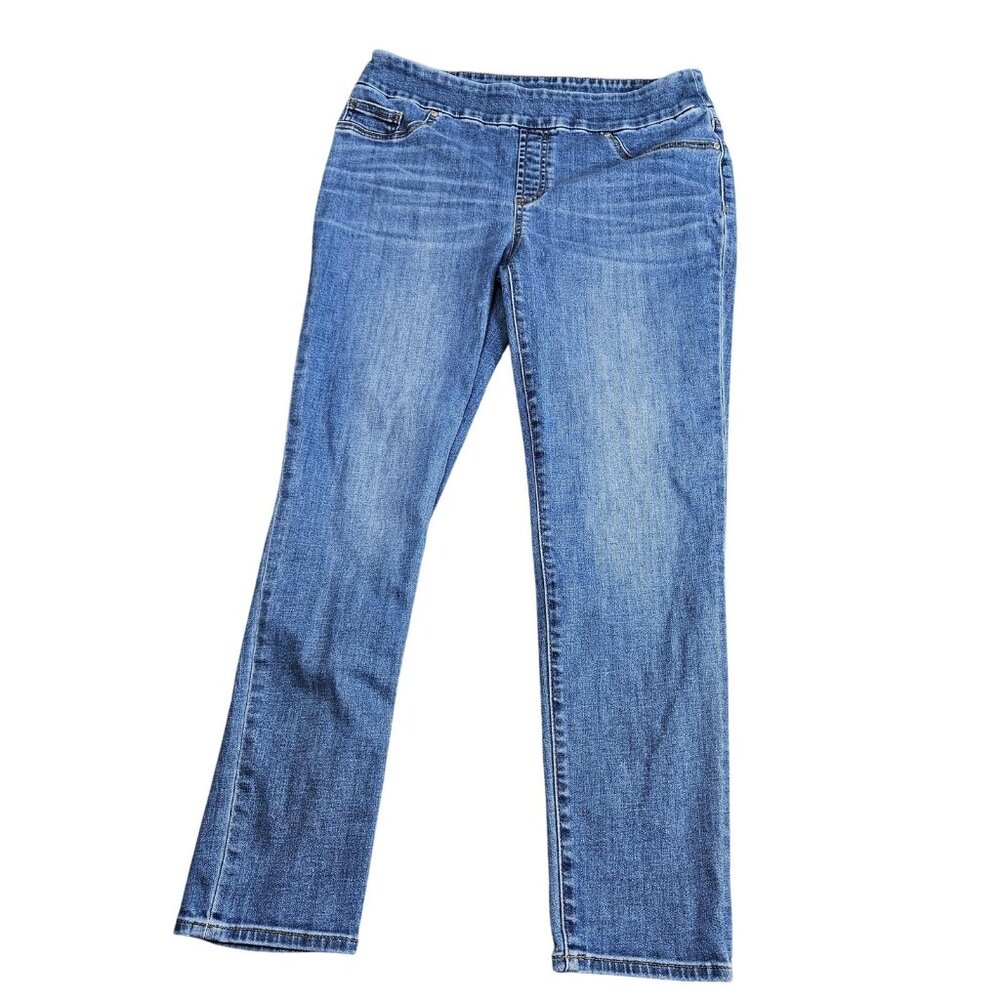 Chico's Jegging Ankle Jeans Womens 4 Blue Medium Wash Mid Rise Pull On Stretch